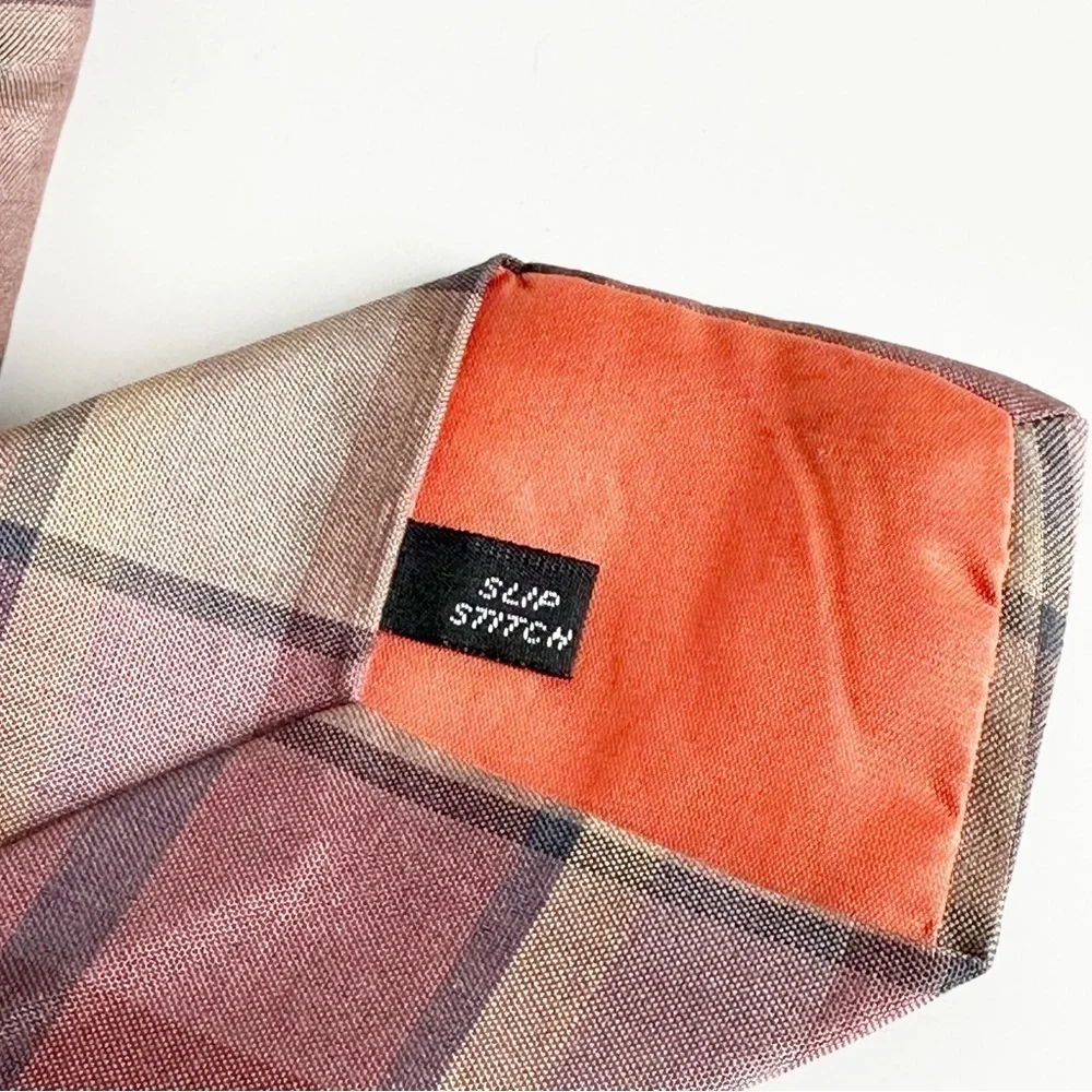 YSL Yves Saint Laurent Men’s vintage tie plaid silk